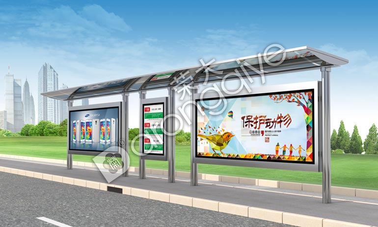 公交候車(chē)亭效果圖